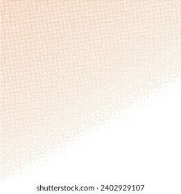 Vector halftone effect square peach fuzz colour isolated on white background