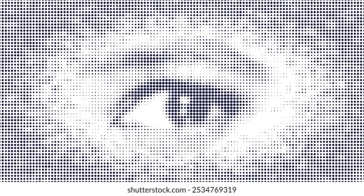 vector halftone eye shape for backgrounds and design