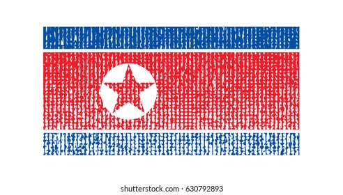 Vector halftone flag of North Korea