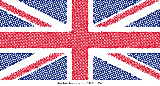 Vector halftone flag of the United Kingdom