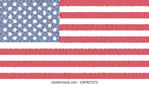 Vector halftone flag the United States of America