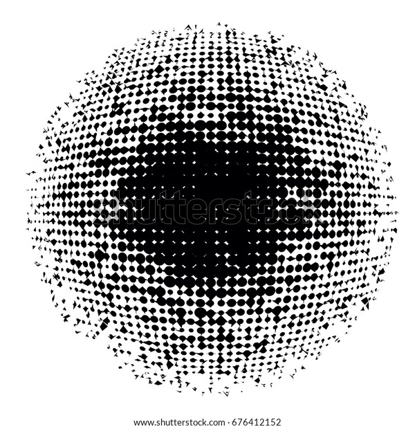 Vector Halftone Frame Circle. Object Isolated\
On White Background.