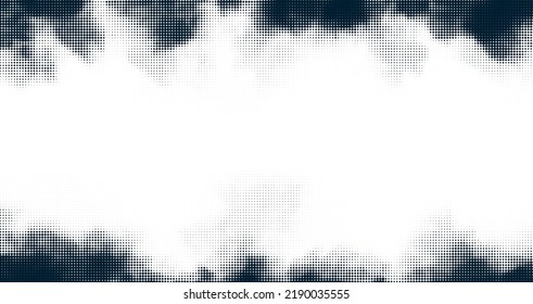 Vector halftone frame design. Black an white grunge pattern. Minimal monochromatic texture .