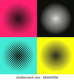 Vector halftone geometric background. Grunge abstract half tone dotted texture. Monochrome graphic for print, dtp or presentation. Vintage style design