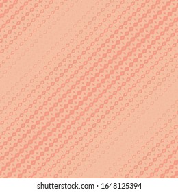 Vector halftone geometric seamless pattern with diamond shapes, fading rhombuses. Abstract background with diagonal gradient transition effect. Texture in peach color color. Repeat minimalist design