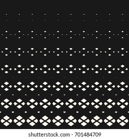 Vector halftone geometric seamless pattern with small diamond shapes, fading rhombuses. Hipster fashion background. Monochrome mesh texture with gradient transition effect. Design for decor, covers