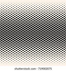 Vector Halftone Geometric Seamless Pattern With Diamond Shapes, Crystals, Rhombuses. Abstract Minimalist Monochrome Background With Gradient Transition Effect. Stylish Design For Decor, Covers, Prints