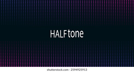 Vector halftone gradient effect. Vibrant abstract black background modern