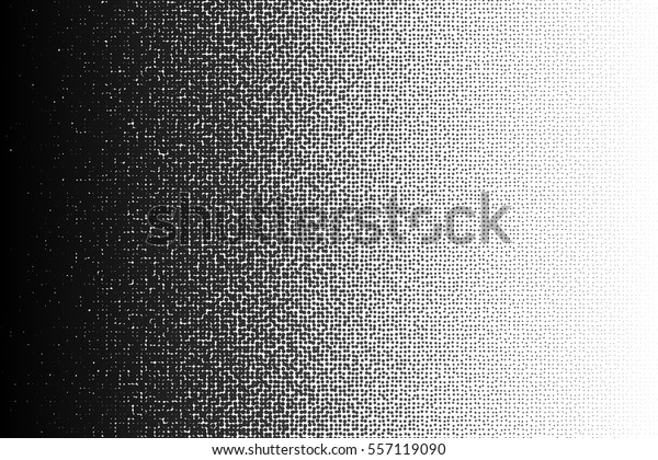 Vector halftone gradient pattern made of dots\
with randomized circles.\
Vector.