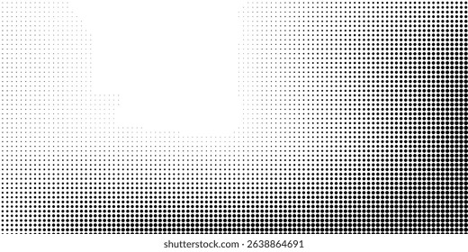 Vector halftone gradient texture. Vanishing polka dot background. Repeating dots gradation pattern simple abstract
