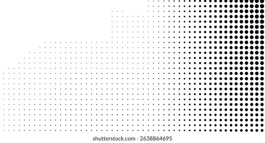 Vector halftone gradient texture. Vanishing polka dot background. Repeating dots gradation pattern simple abstract art modern