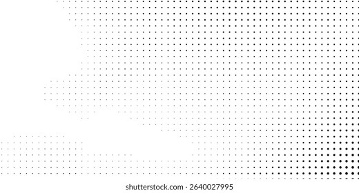 Vector halftone gradient texture. Vanishing polka dot background. Repeating dots gradation abstract modern