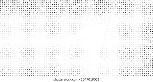 Vector halftone gradient texture. Vanishing polka dot background. Repeating dots gradation pattern modern art simple