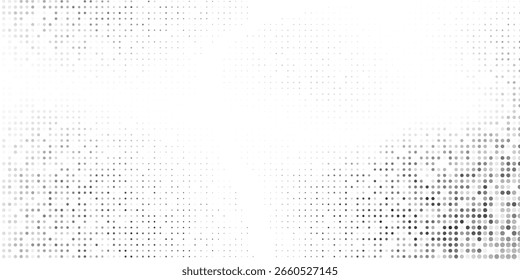 Textura de degradado semitono de Vector. Fondo de lunares desapareciendo. Repitiendo puntos de arte abstracto moderno simple