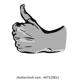 Vector halftone hand like on a white background. EPS