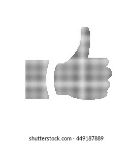 Vector halftone hand like on a white background.