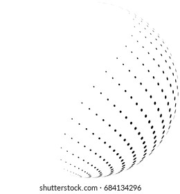 Vector halftone hemisphere. Illustration isolated on white background
