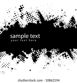 Vector - Halftone ink splat grunge background for text.