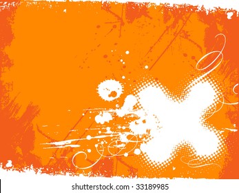 Vector - Halftone ink splat grunge background for text.