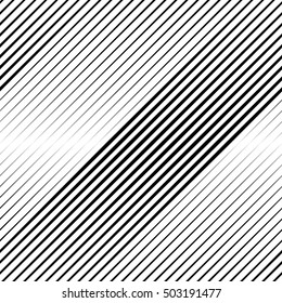 Vector Halftone Line Transition Abstract Wallpaper Pattern. Seamless Black And White Irregular Lines Background.