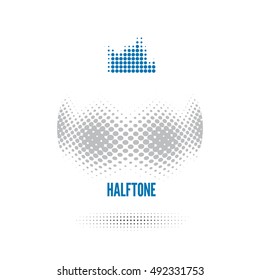 Vector HALFTONE LOGO, logotype business template.