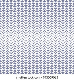 Vector halftone mesh seamless pattern with curved zigzag lines, smooth grid, weave, net, lattice, fabric. Abstract geometric texture in trendy colors, blue and white. Trendy repeat background design