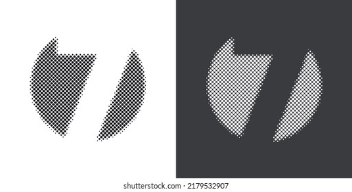 Vector halftone number 7 logo.