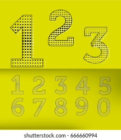  vector halftone numbers, modern design