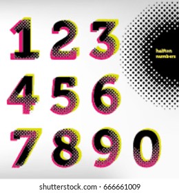  vector halftone numbers, modern design