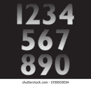 Vector halftone numbers set design.