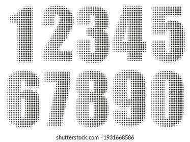 Vector halftone numbers set design.