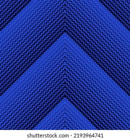 Vector halftone pattern. Abstract seamless background with diagonal half tone zigzag stripes. Texture with wavy zig zag lines, chevron. Neon blue and black color. Extreme sport style. Repeat design