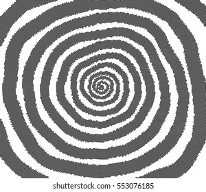 Vector. Halftone pattern effect. Circular Dots . Vector Spiral. Hypnotic effect
