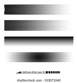 Vector. Halftone pattern effect. No gradient. Strip. Hexagon. Honeycomb. Honey