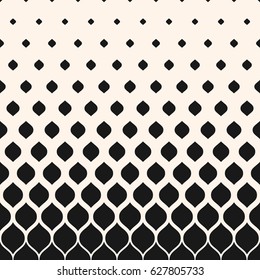Patrón de semitonos vectorial, textura geométrica monocroma, efecto de transición visual, formas de caída vertical redondeadas. Fondo abstracto moderno. Elemento de diseño para impresiones, decoración, digital, cubiertas, textiles
