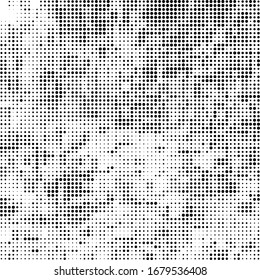 Vector Halftone Pattern. Set of Dots. Dotted Texture on White Background. Overlay Grunge Template. Distress Linear Design. Fade Monochrome Points. Pop Art Backdrop.