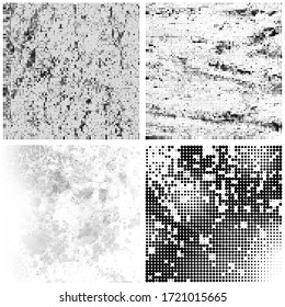 Vector Halftone Pattern. Set of Dots. Dotted Texture on White Background. Overlay Grunge Template. Distress Linear Design. Fade Monochrome Points. Pop Art Backdrop.