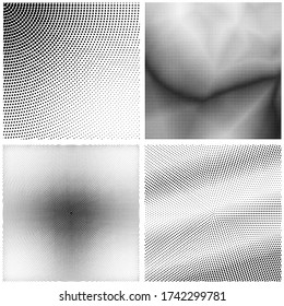 Vector Halftone Pattern. Set of Dots. Dotted Texture on White Background. Overlay Grunge Template. Distress Linear Design. Fade Monochrome Points. Pop Art Backdrop.