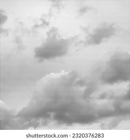 Vector Halftone Pattern. Set of Dots. Dotted Texture on White Background. Overlay Grunge Template. Distress Linear Design. Fade Monochrome Points. Pop Art Backdrop.