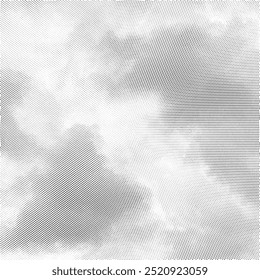 Vector Halftone Pattern. Set of Dots. Dotted Texture on White Background. Overlay Grunge Template. Distress Linear Design. Fade Monochrome Points.
