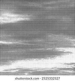 Vector Halftone Pattern. Set of Dots. Dotted Texture on White Background. Overlay Grunge Template. Distress Linear Design. Fade Monochrome Points. Pop Art Backdrop.