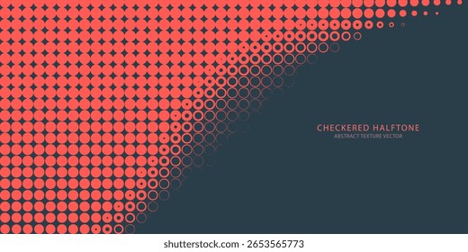 Vector Halftone Pattern, Smooth Curved Border, Red Blue Abstract Background. Blurred Dots Texture, Pop Art Design.