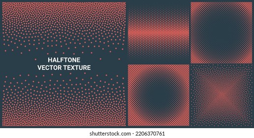 Vector halftone pattern texture gradient screen background. Half tone dot texture gradation graphic artwork effect