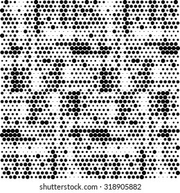 Vector Halftone Pattern. Various Linear Black Dots isolated on White Background.