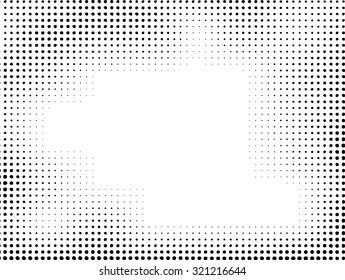 Vector Halftone Pattern. Various Linear Black Dots isolated on White Background.