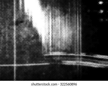 Vector Halftone Pattern. Various Linear Black Dots isolated on White Background.