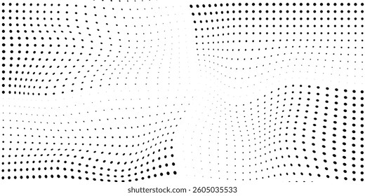 Vector Halftone Patterns. Dots on White Background. Comic Book Texture eps10