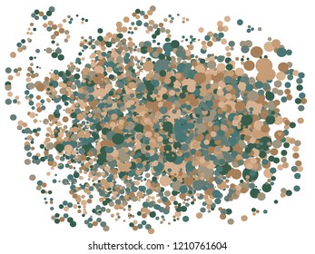 Vector halftone round confetti isolated on white background. Celebration circles confetti background. Different size circles splash.