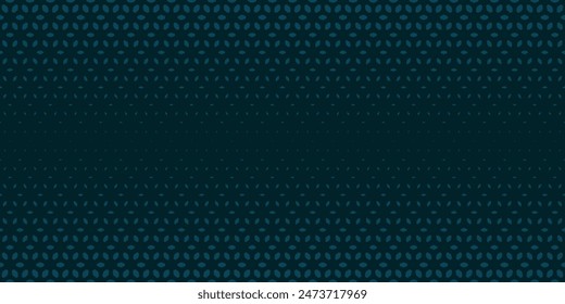 Vektorgrafik Halbton nahtlose Muster. Subtile dunkeltealblaue Textur mit Gradientenübergangseffekt. Eleganter minimalistischer geometrischer Hintergrund mit floralen Formen, Blättern, Mesh. Abstraktes wiederholtes Geo-Design