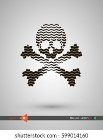 Vector halftone skulls. Skull icon. Symbol of death, danger, war, death, pirate. Object on a white background.